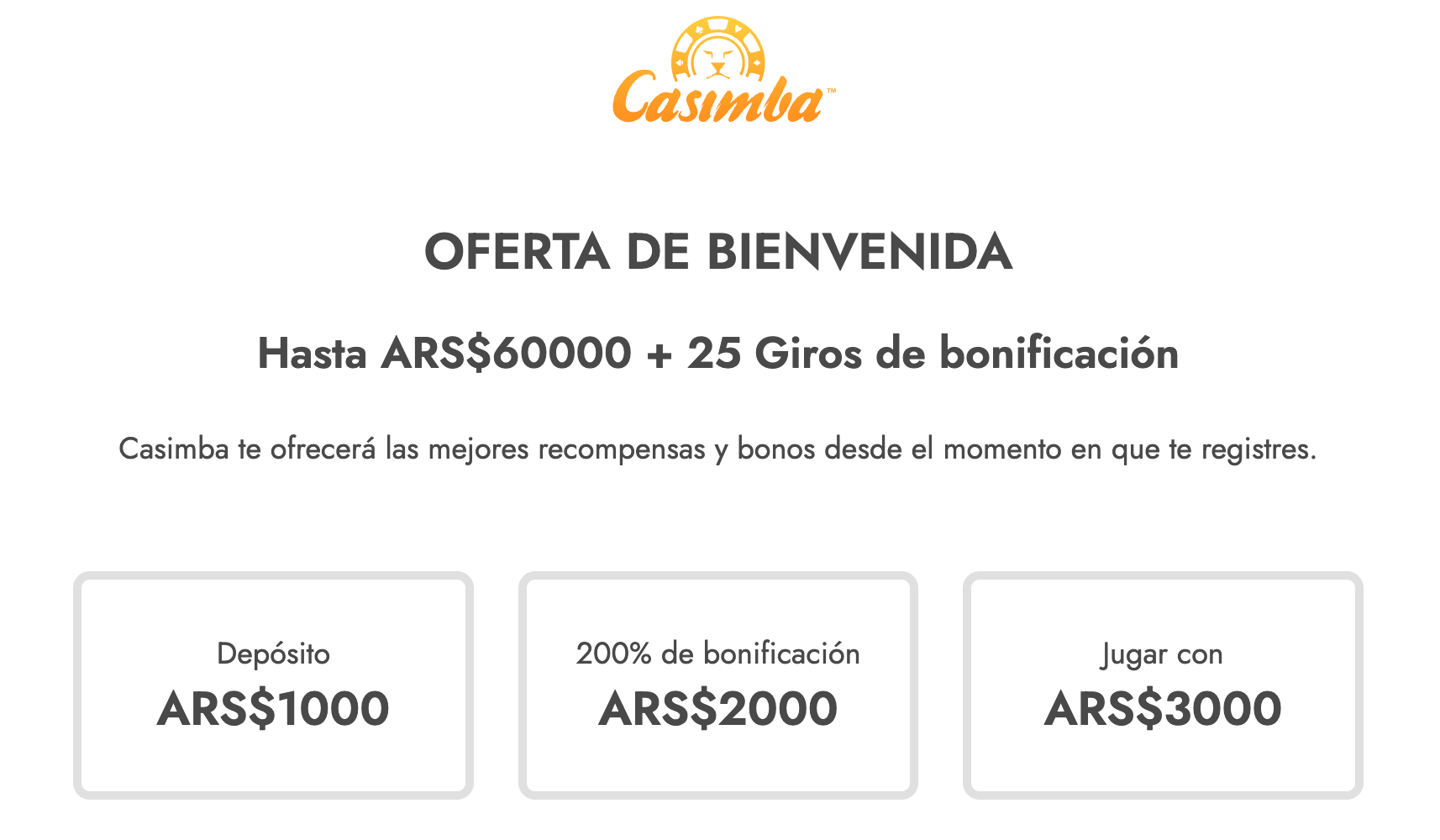 Oferta de bienvenida en Casimba