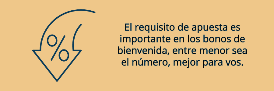 Bono de bienvenida requisito de apuesta